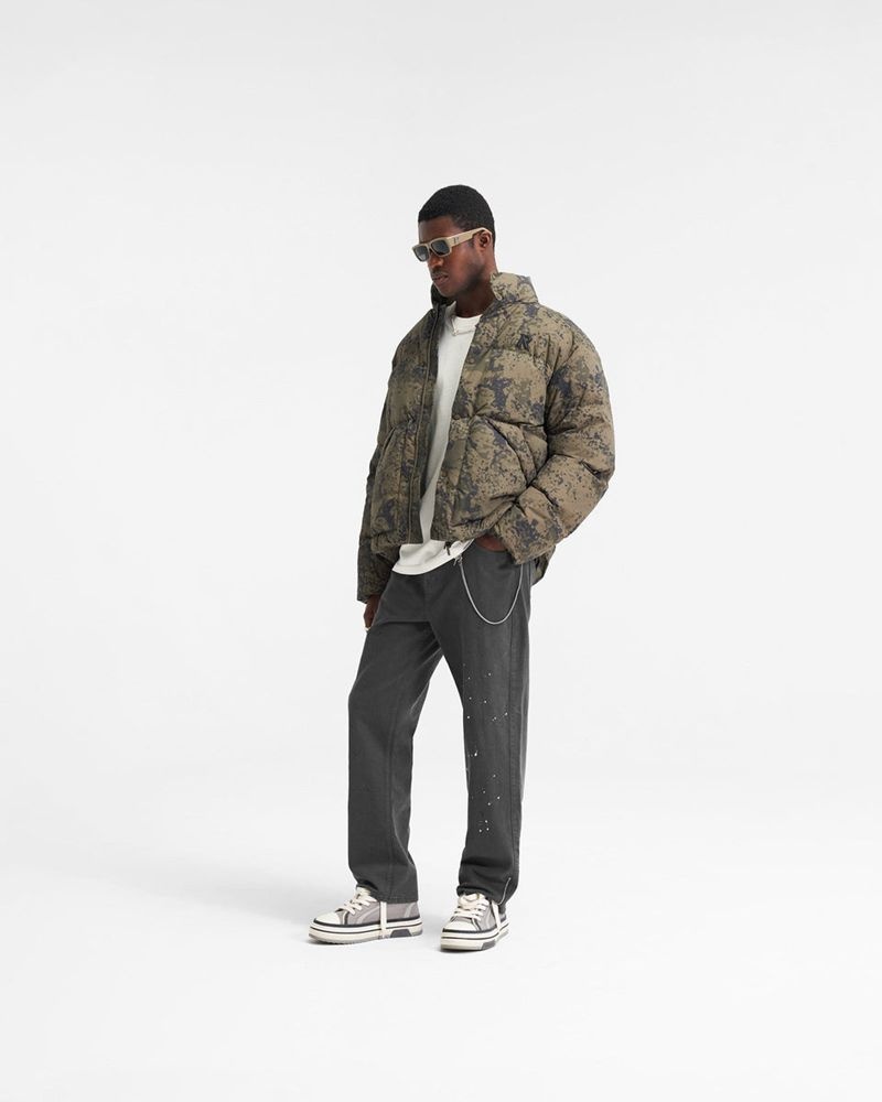 Men's Represent Puffer Jacket Camo | UK-WSVEP7582