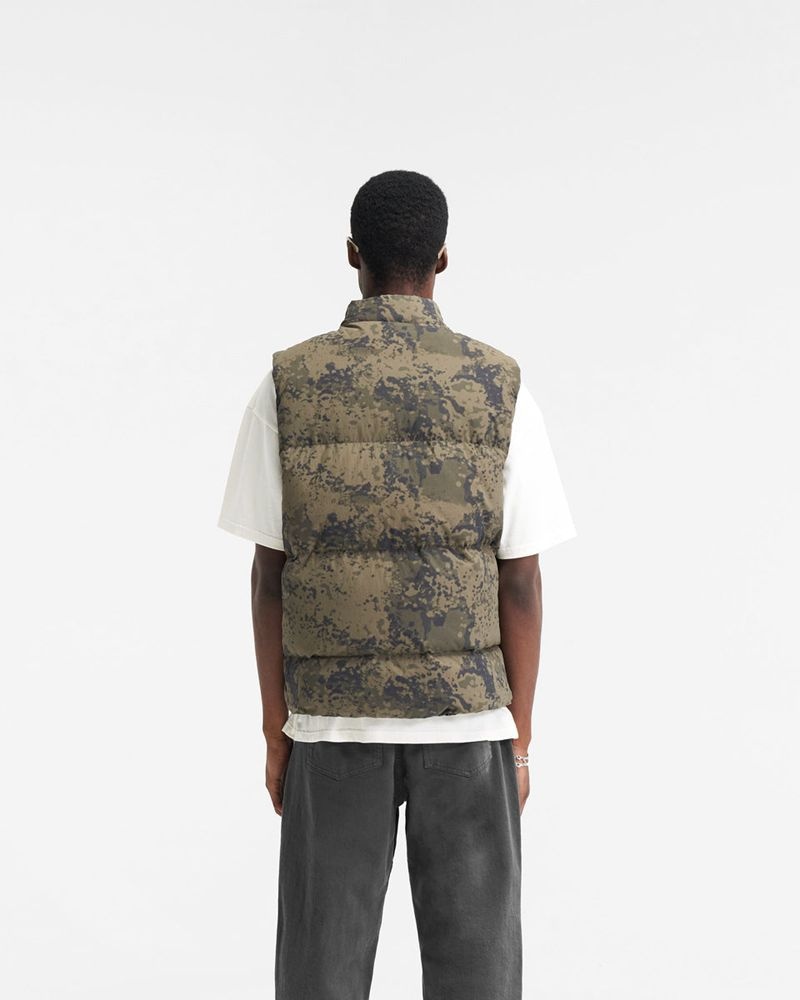 Men's Represent Puffer Vest Camo | UK-OTWIE3028