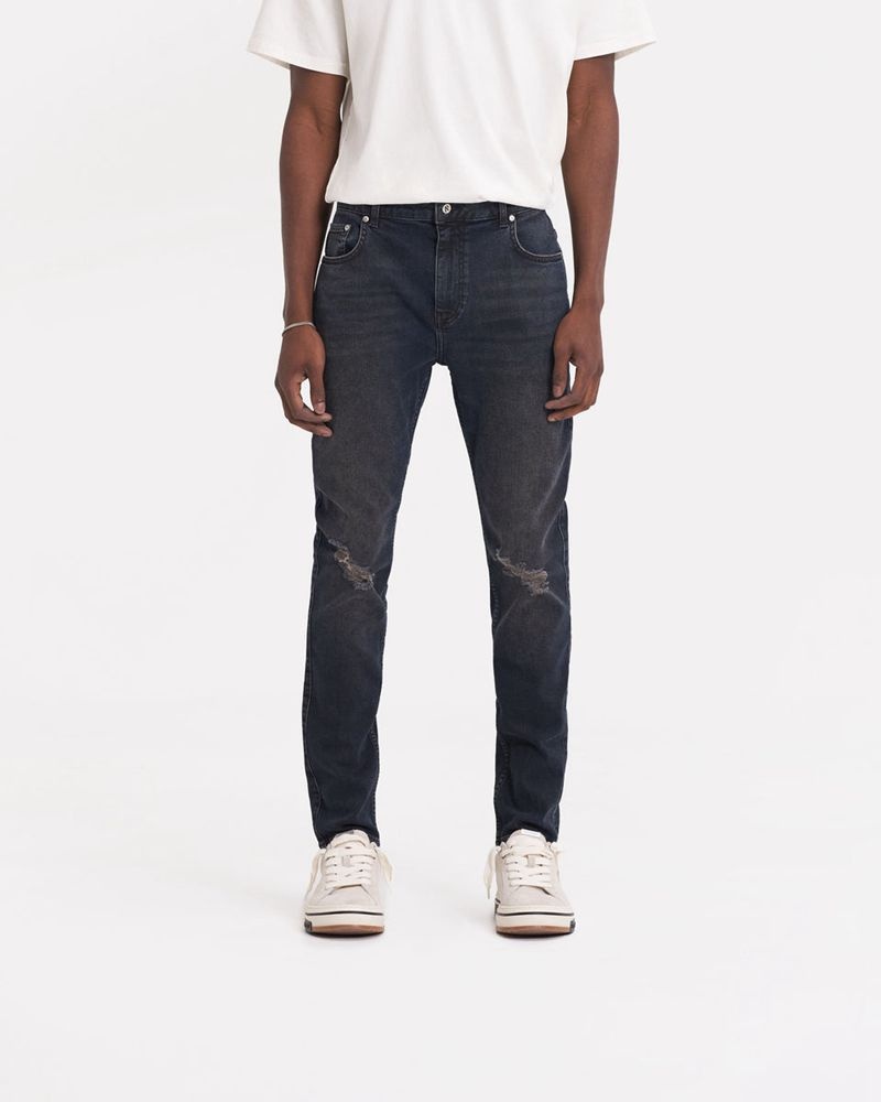 Men's Represent R1 Destroyer Ripped Jeans Dark Blue | UK-AEPTO6185