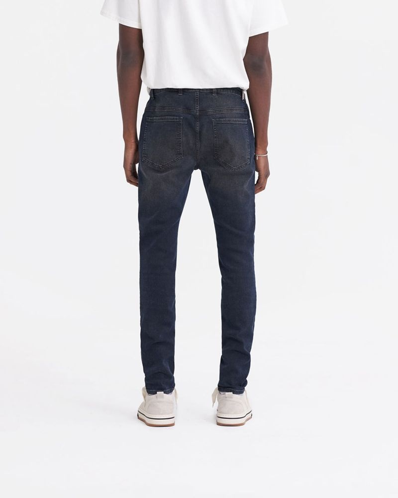 Men's Represent R1 Destroyer Ripped Jeans Dark Blue | UK-AEPTO6185