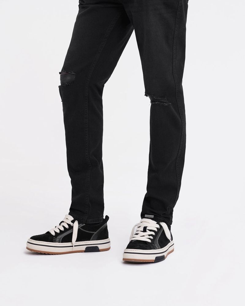 Men's Represent R1 Destroyer Ripped Jeans Black | UK-MTNYV2546