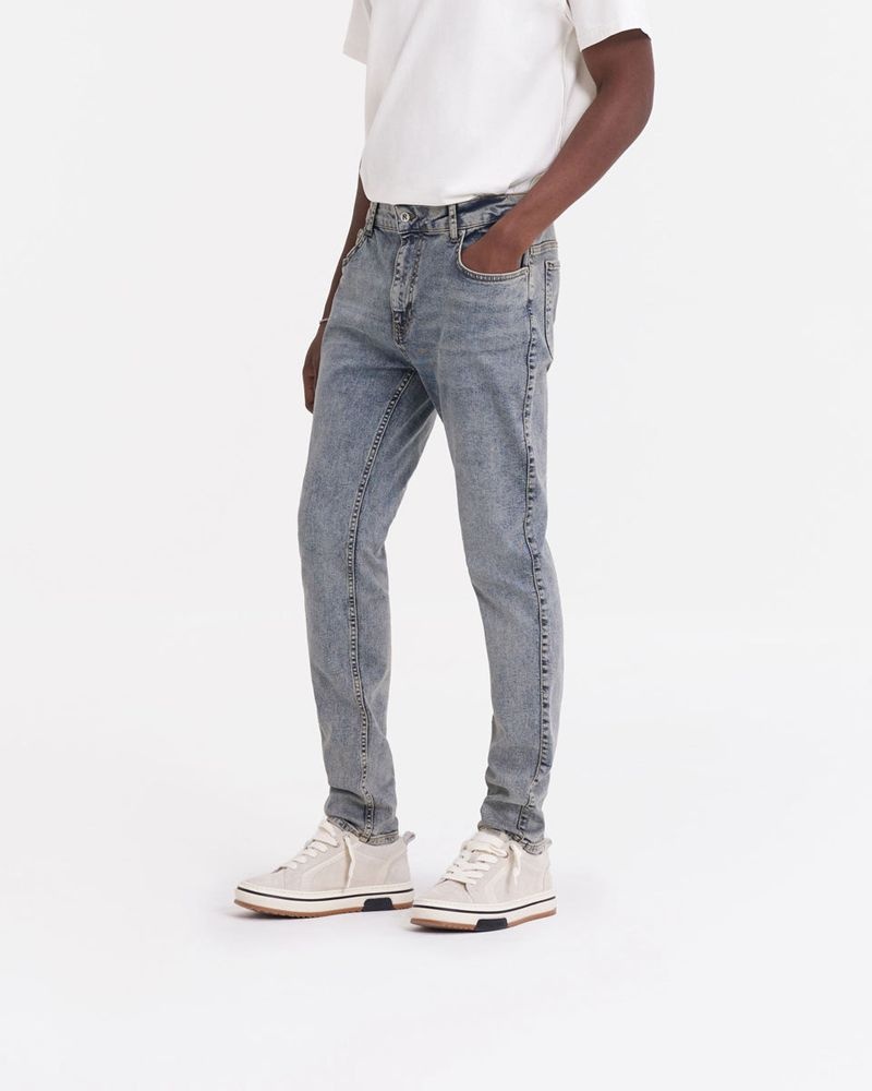 Men's Represent R1 Essential Slim Fit Jeans Blue | UK-AWJMD1359