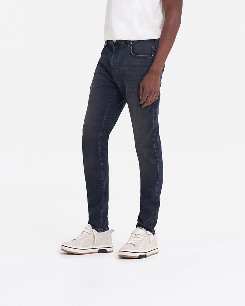 Men's Represent R1 Essential Slim Fit Jeans Dark Blue | UK-NSMDA1670