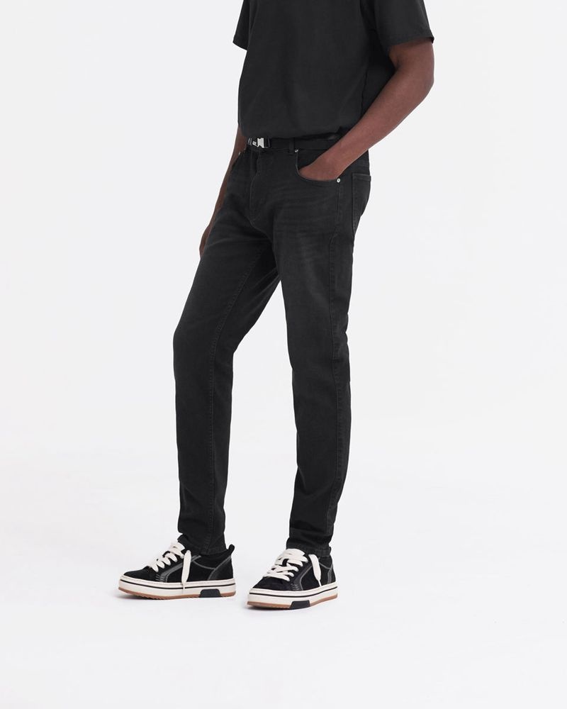 Men's Represent R1 Essential Slim Fit Jeans Black | UK-ZXLCK2384