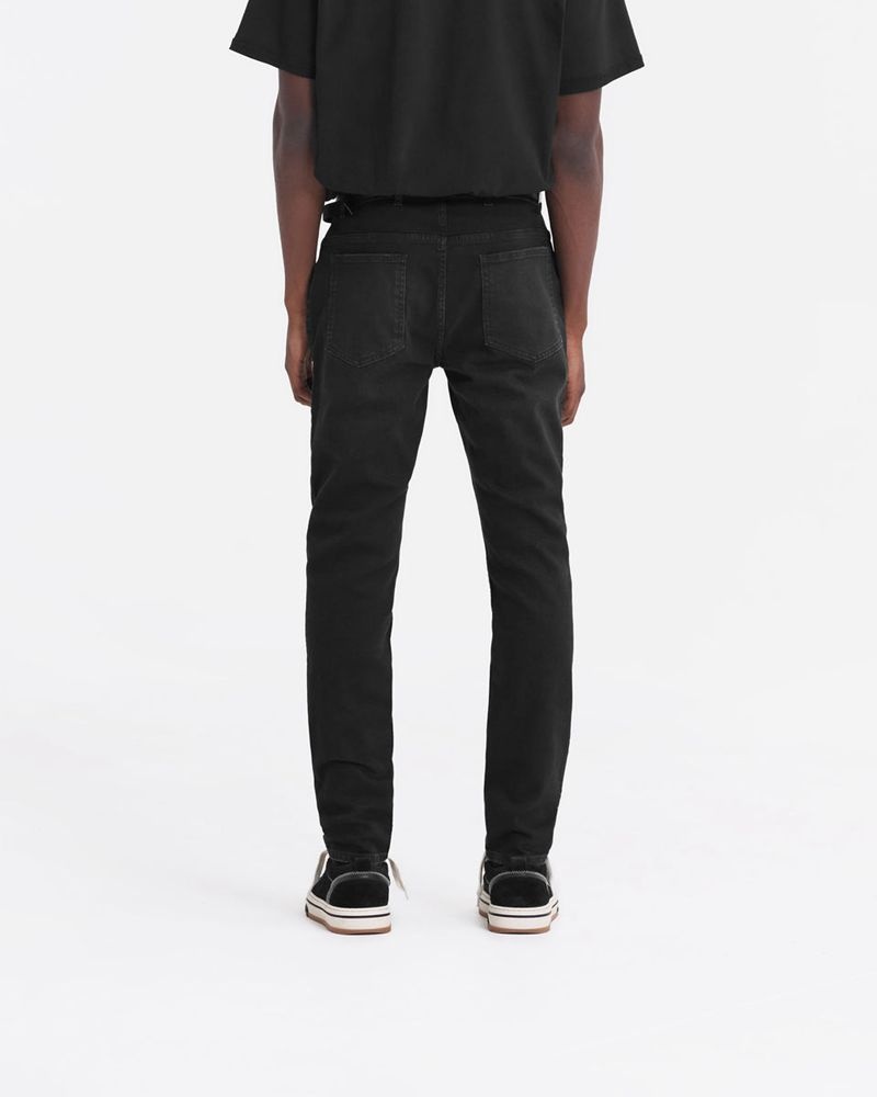 Men's Represent R1 Essential Slim Fit Jeans Black | UK-ZXLCK2384