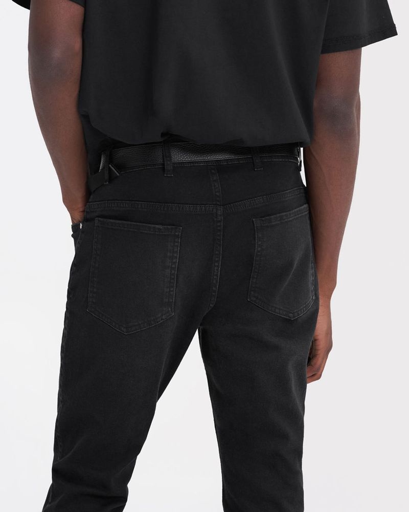 Men's Represent R1 Essential Slim Fit Jeans Black | UK-ZXLCK2384