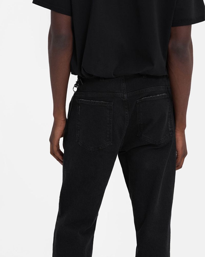 Men's Represent R2 Straight Leg Jeans Black | UK-YVZPJ0542