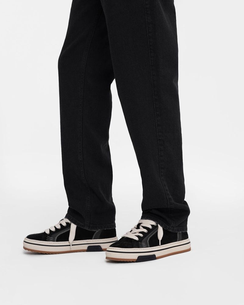 Men's Represent R2 Straight Leg Jeans Black | UK-YVZPJ0542