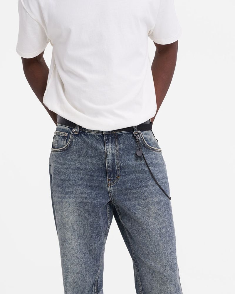 Men's Represent R2 Straight Leg Jeans Blue | UK-ILRQY1496