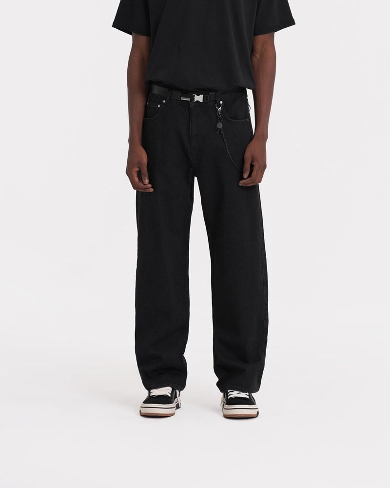 Men's Represent R3 Baggy Jeans Black | UK-OVQFD8531