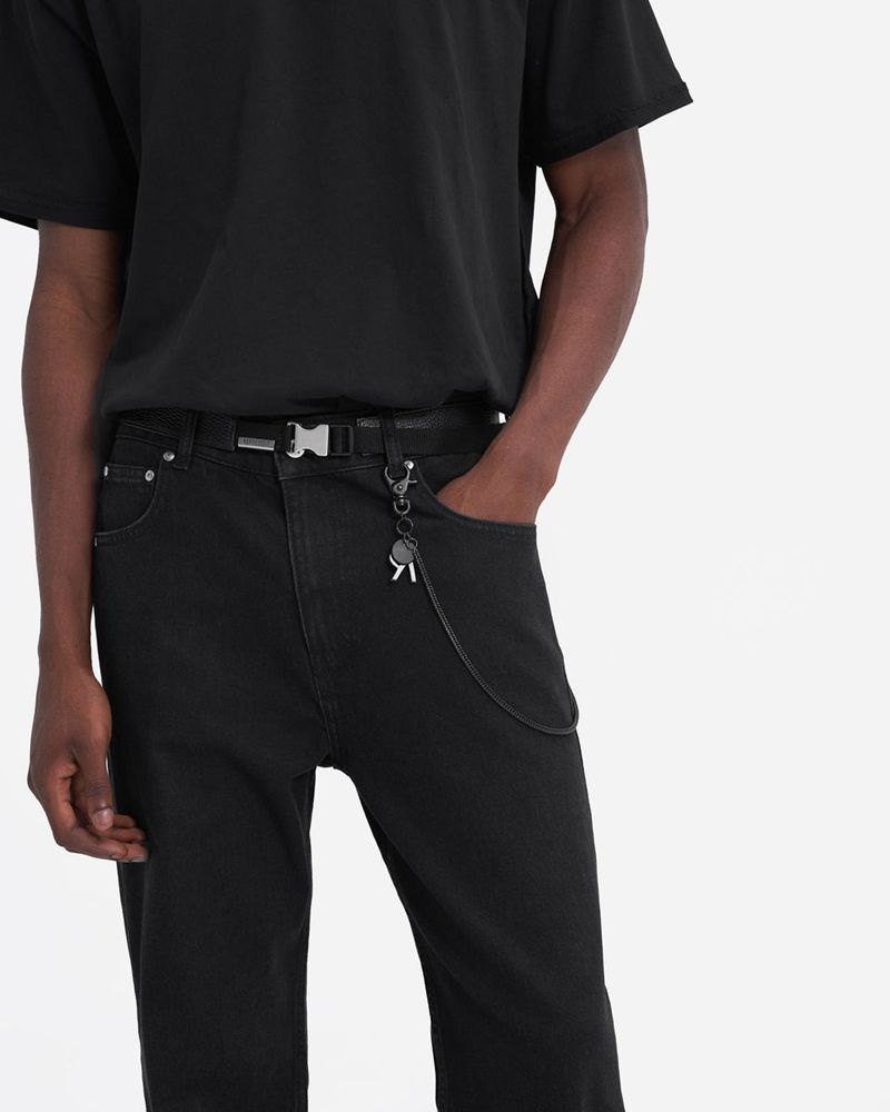 Men's Represent R3 Baggy Jeans Black | UK-OVQFD8531