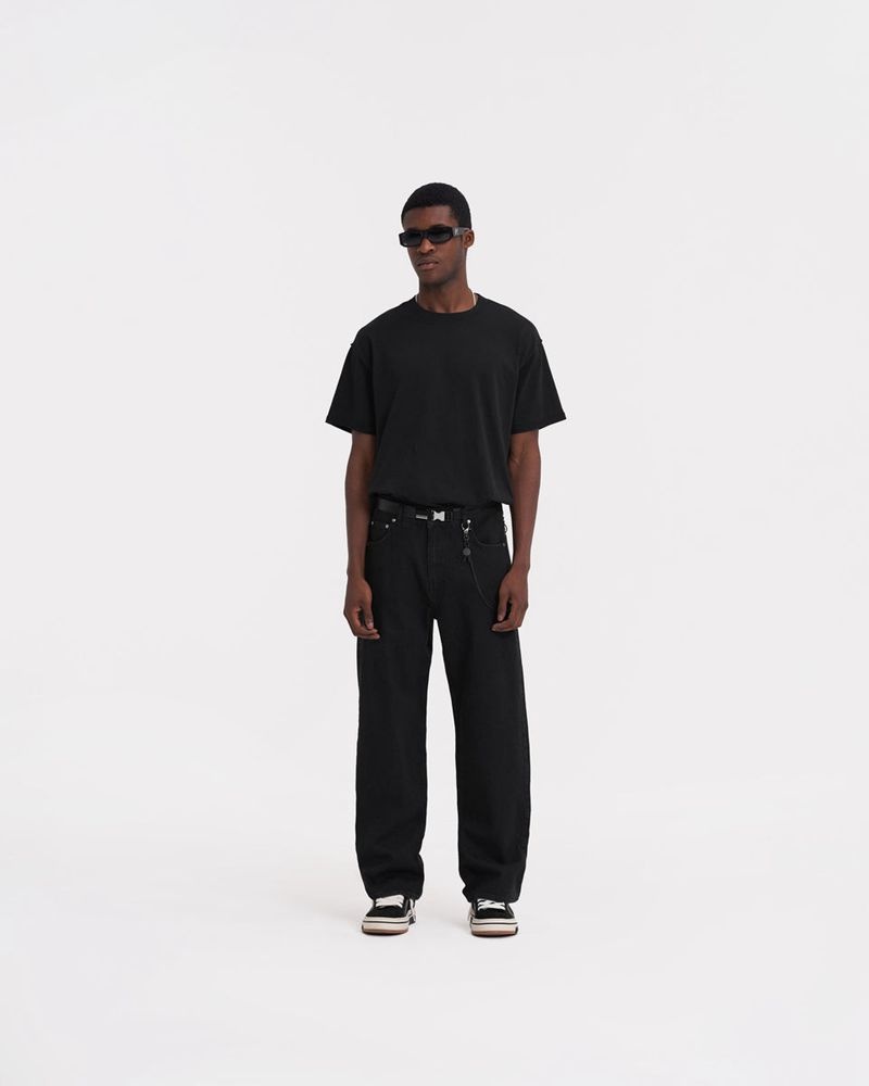 Men's Represent R3 Baggy Jeans Black | UK-OVQFD8531