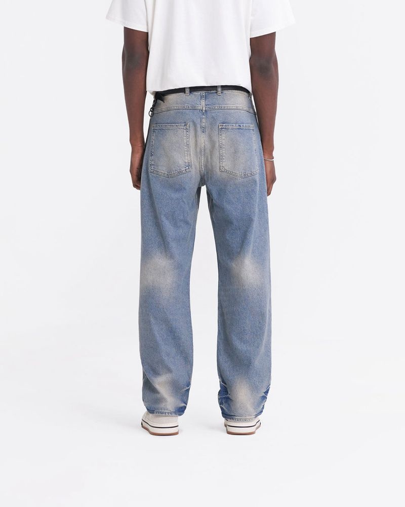 Men's Represent R3 Baggy Jeans Blue | UK-WGEOU2854