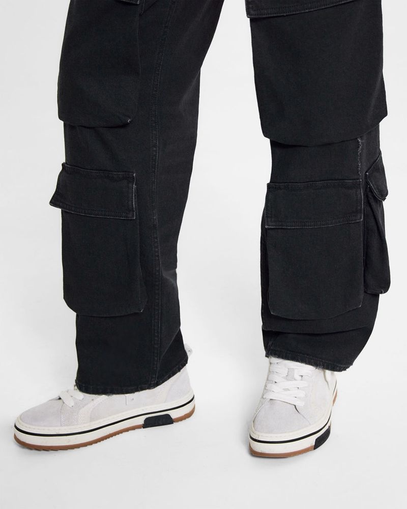 Men's Represent R3 Cargo Jeans Black | UK-REYIF3526