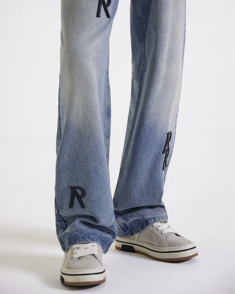 Men's Represent R3 Initial Baggy Jeans Blue | UK-LVKAP6708