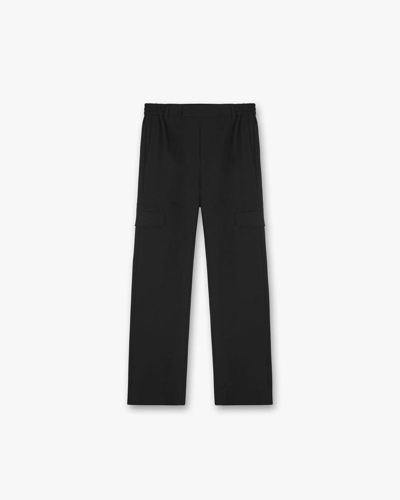 Men\'s Represent Relaxed Cargo Trousers Black | UK-NSIKW8174