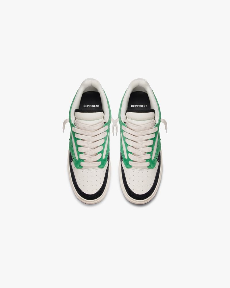 Men's Represent Reptor Low Trainers Green / White / Black | UK-LKRCS5214