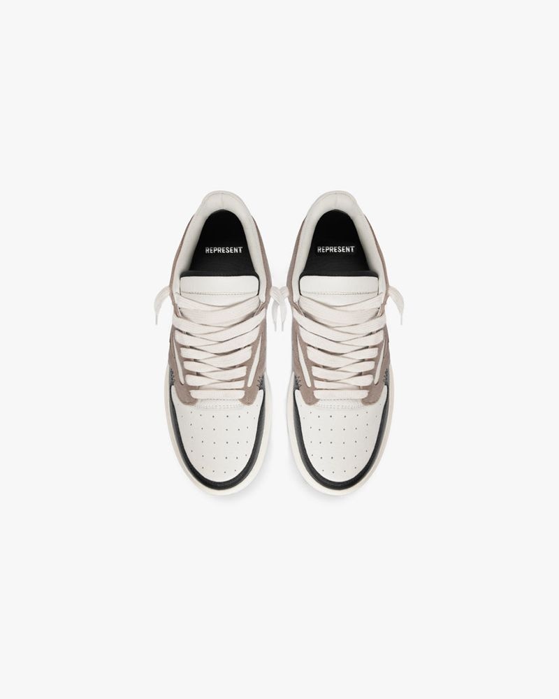 Men's Represent Reptor Low Trainers White / Taupe | UK-DLMKZ2195