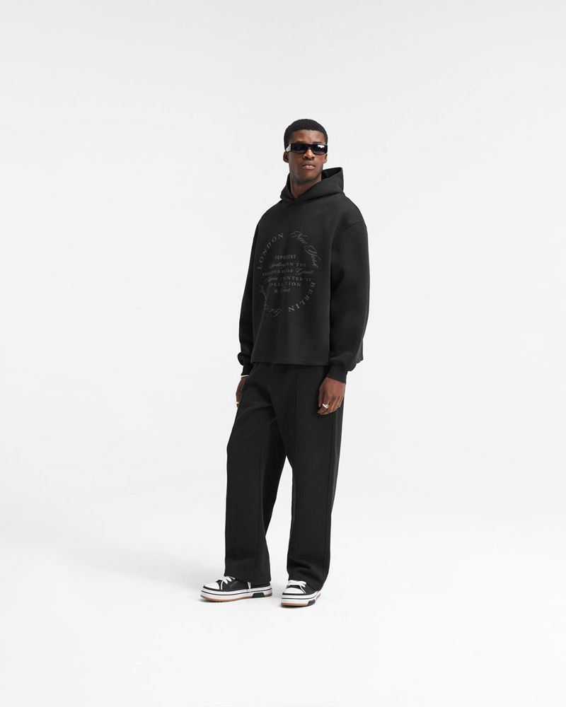 Men's Represent Season Tour Relaxed Hoodie Black | UK-PFEAC0457