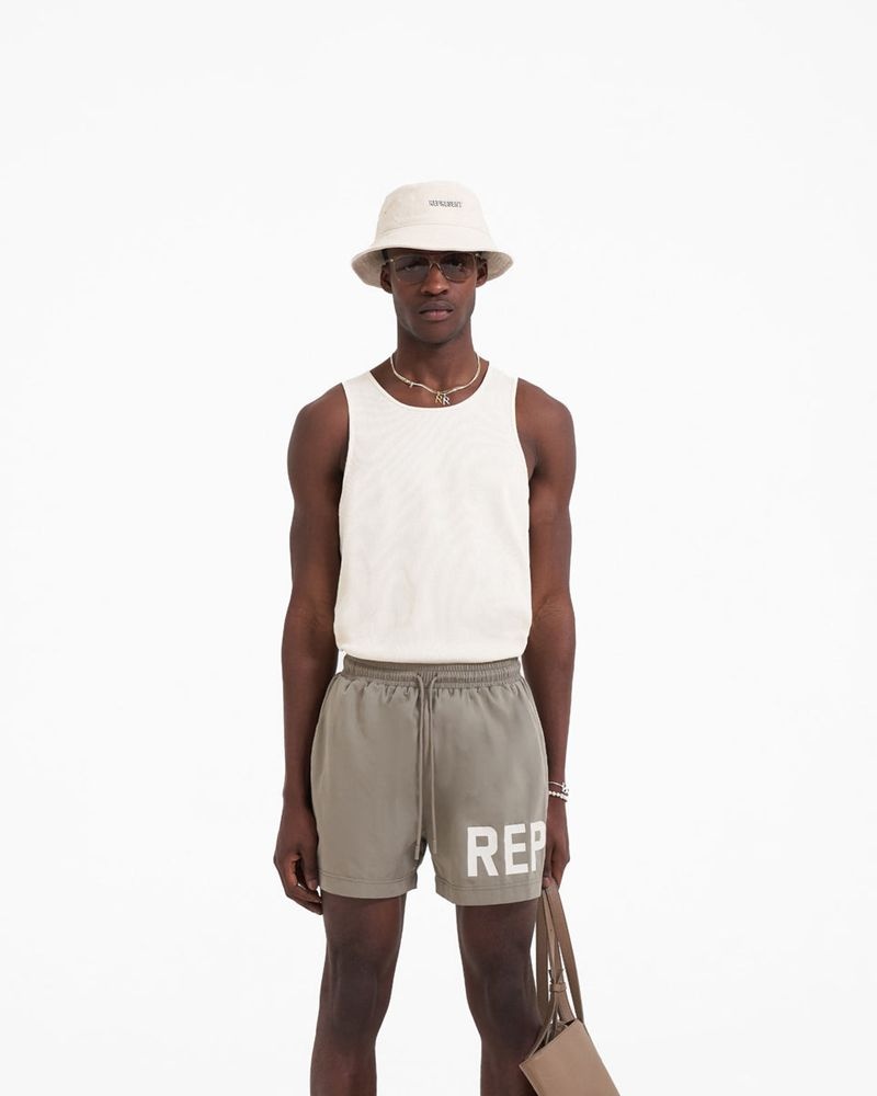 Men's Represent Slim Fit Tank Top Cream | UK-LBTOG4257