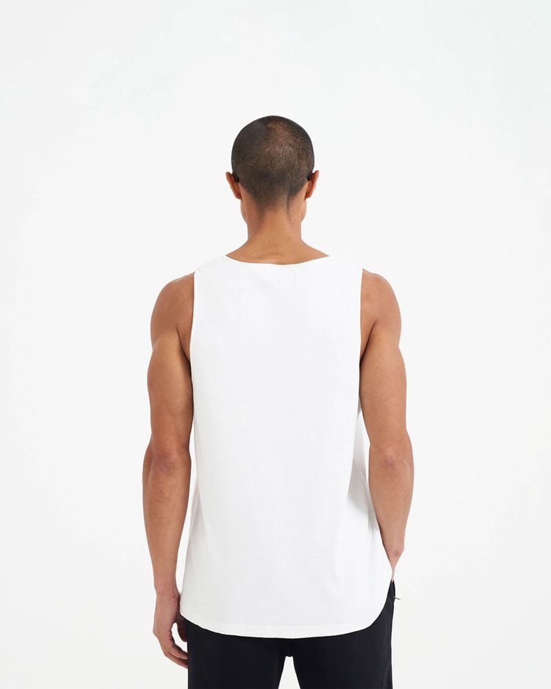 Men's Represent Slim Fit Tank Top White | UK-DJWGP6784