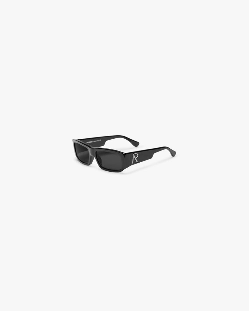 Men's Represent Slim Initial Sunglasses Black | UK-JSQPO3572