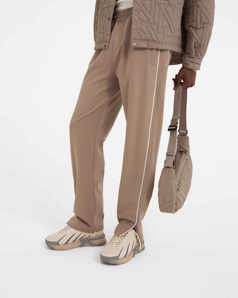 Men's Represent Split Track Trousers Taupe | UK-DLTCG1526