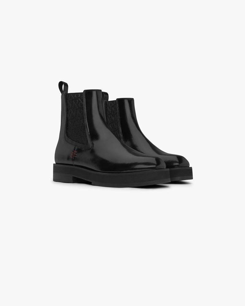 Men's Represent Square Toe Chelsea Boots Black | UK-LSHWR8579