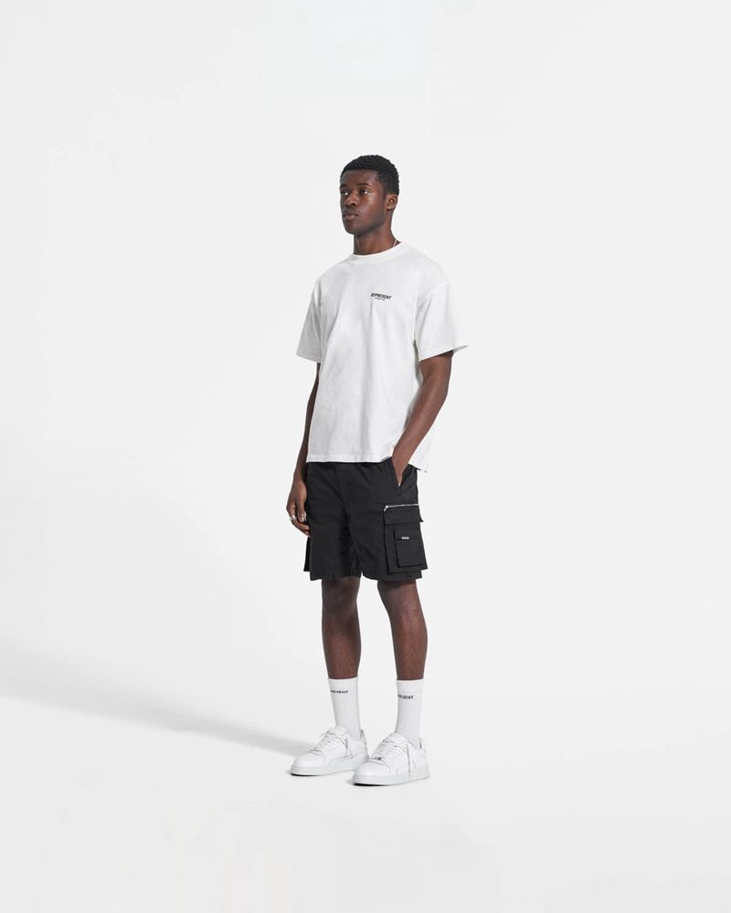 Men's Represent Ss22 Cargo Shorts Black | UK-TVJPO7240