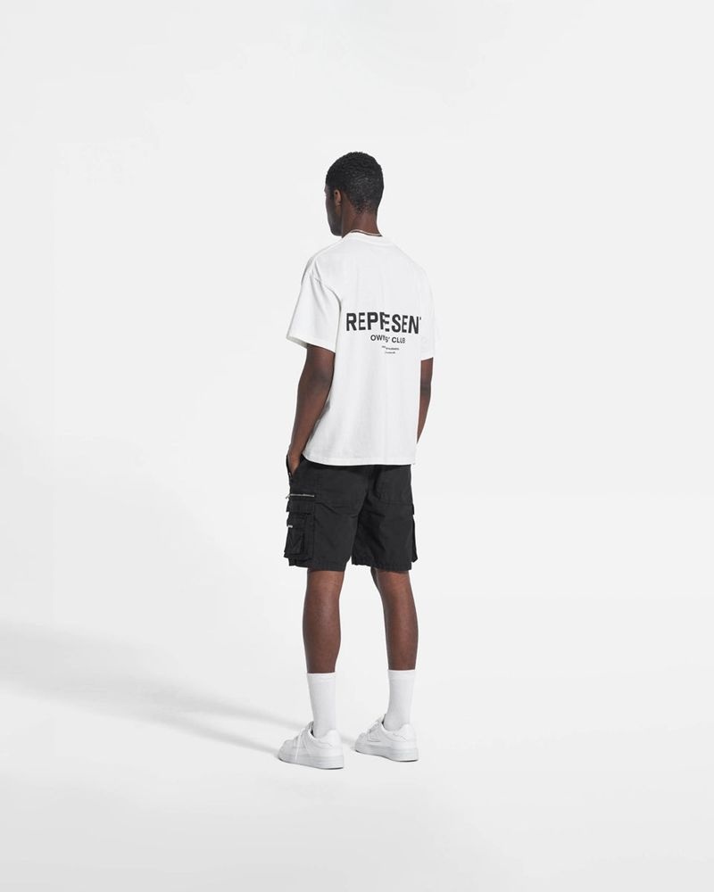 Men's Represent Ss22 Cargo Shorts Black | UK-TVJPO7240