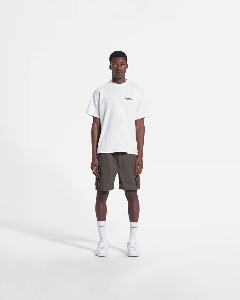 Men's Represent Ss22 Cargo Shorts Dark Taupe | UK-TQASX8635