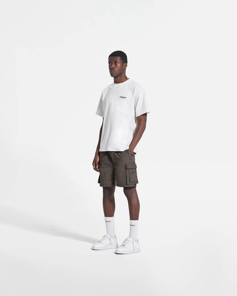 Men's Represent Ss22 Cargo Shorts Dark Taupe | UK-TQASX8635