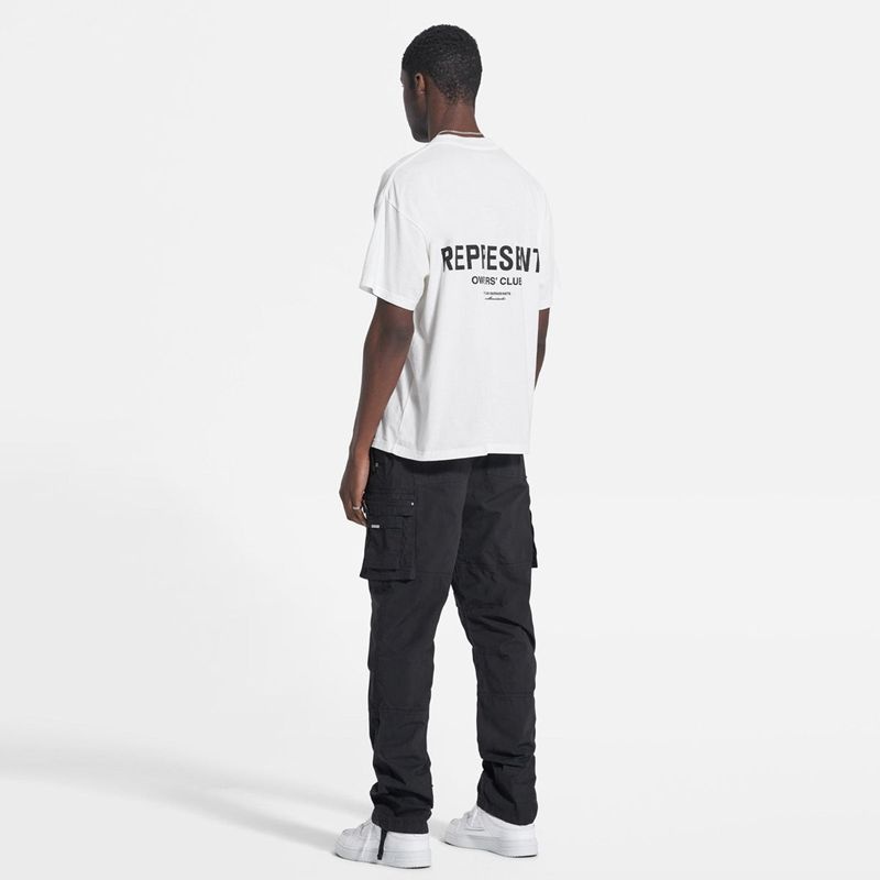 Men's Represent Ss22 Cargo Trousers Black | UK-BDAFQ9027