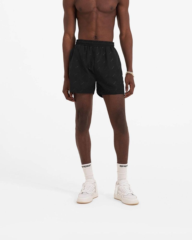 Men's Represent Ss23 Swim Shorts Black | UK-FHEGC7654