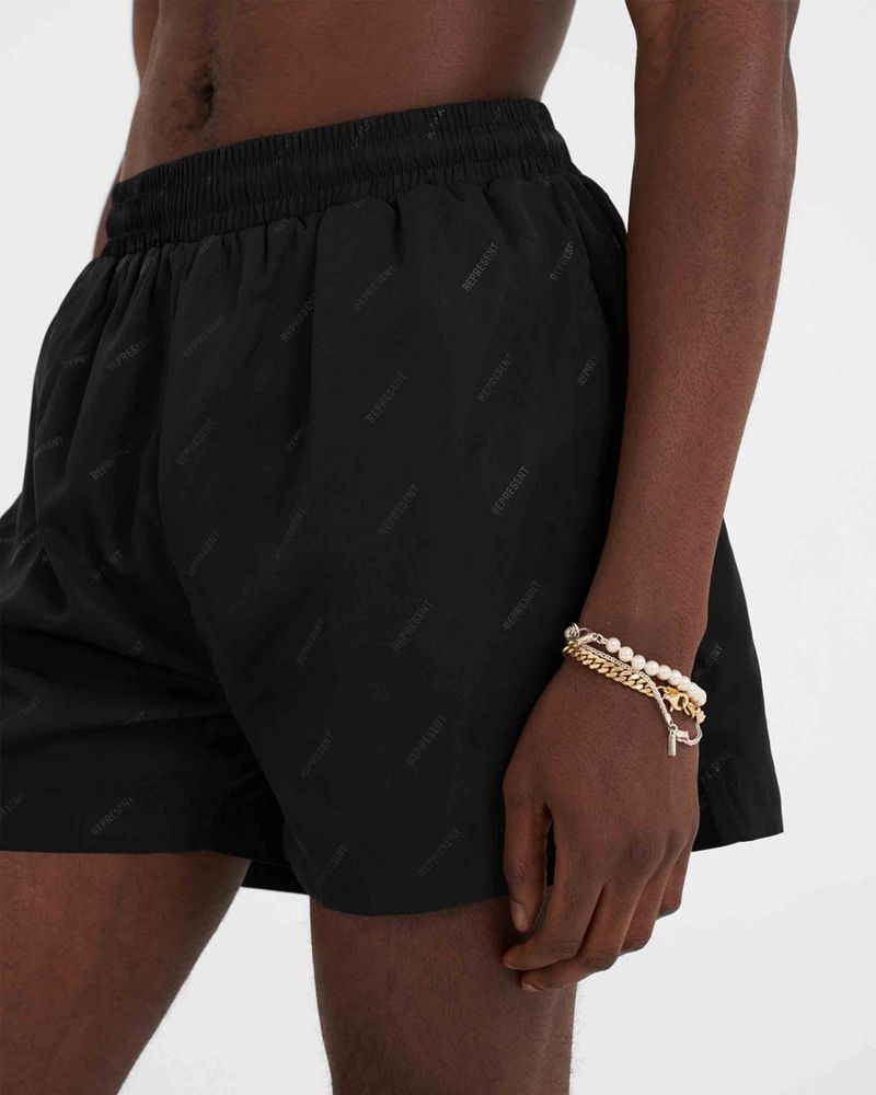 Men's Represent Ss23 Swim Shorts Black | UK-FHEGC7654