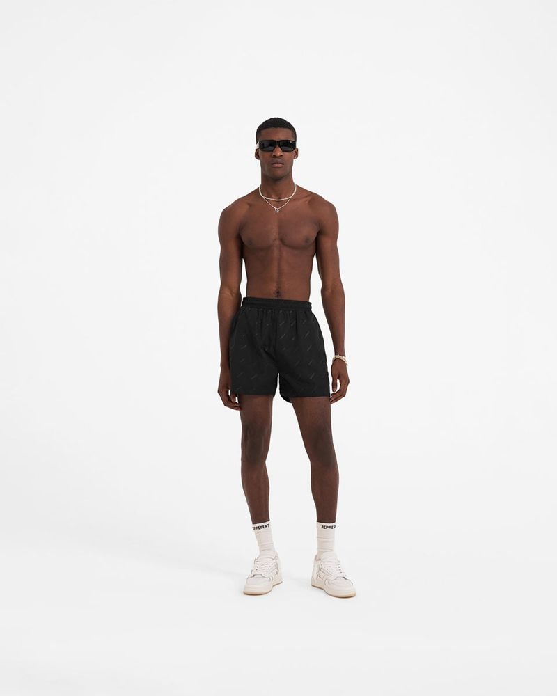 Men's Represent Ss23 Swim Shorts Black | UK-FHEGC7654