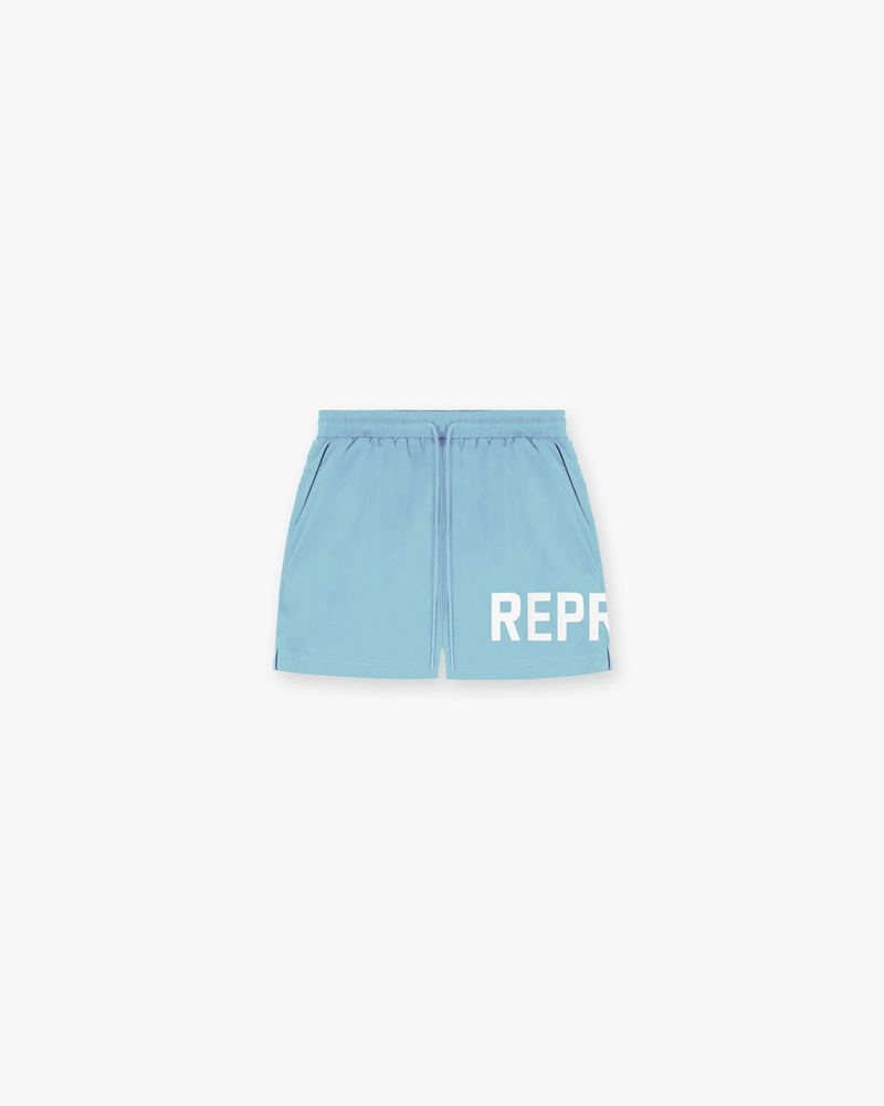 Men\'s Represent Ss23 Swim Shorts Light Blue | UK-NQKVG6297