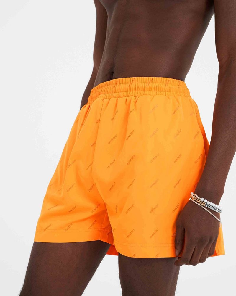 Men's Represent Ss23 Swim Shorts Orange | UK-CWSIY5390