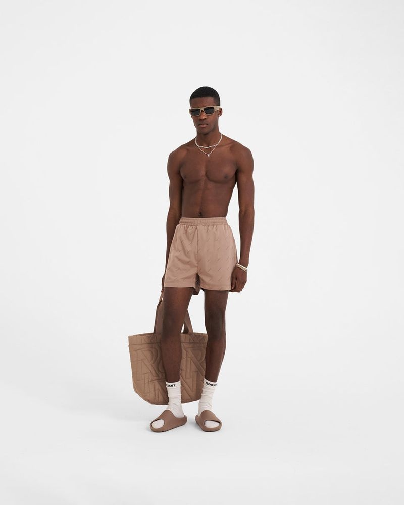 Men's Represent Ss23 Swim Shorts Taupe | UK-SYFIO5639