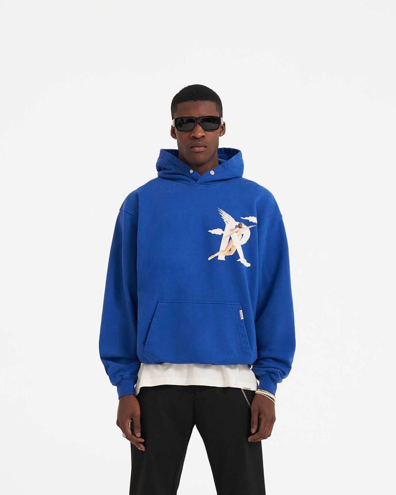 Men's Represent Storms In Heaven Hoodie Blue | UK-OGQTM5320