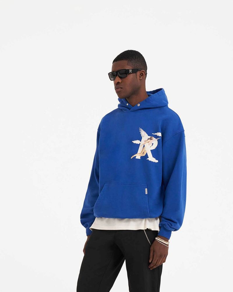 Men's Represent Storms In Heaven Hoodie Blue | UK-OGQTM5320