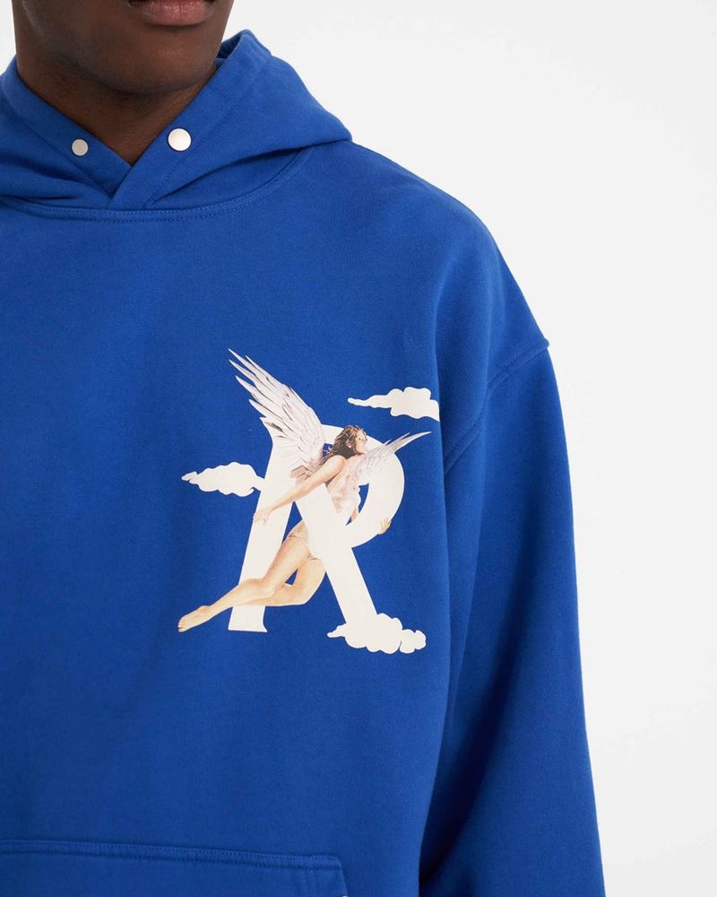 Men's Represent Storms In Heaven Hoodie Blue | UK-OGQTM5320