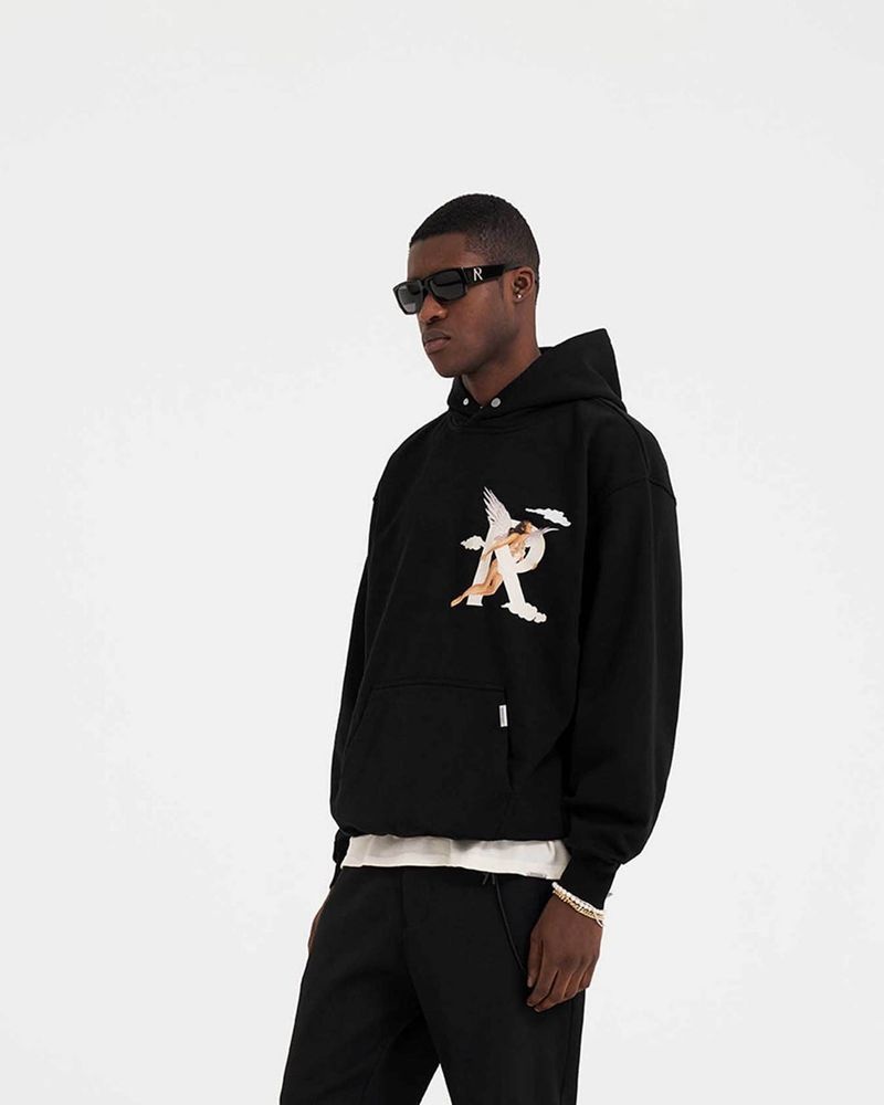 Men's Represent Storms In Heaven Hoodie Black | UK-JBYHO4219