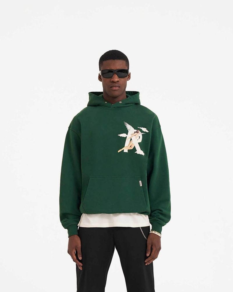 Men's Represent Storms In Heaven Hoodie Green | UK-YPWXL9732