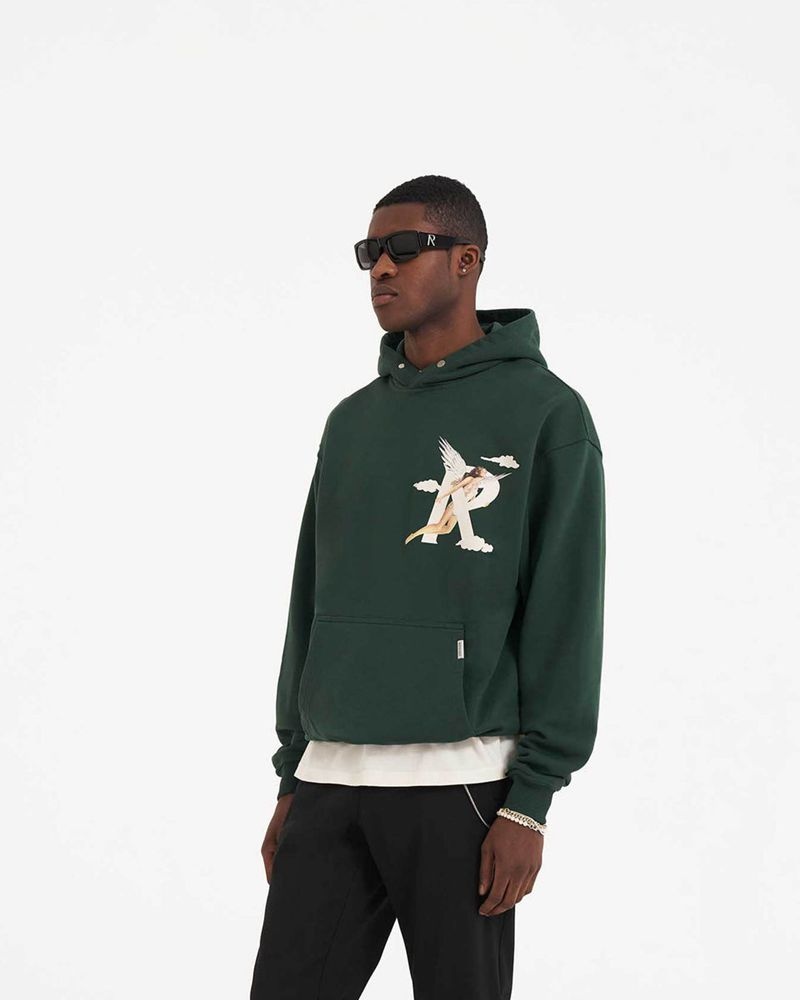 Men's Represent Storms In Heaven Hoodie Green | UK-YPWXL9732