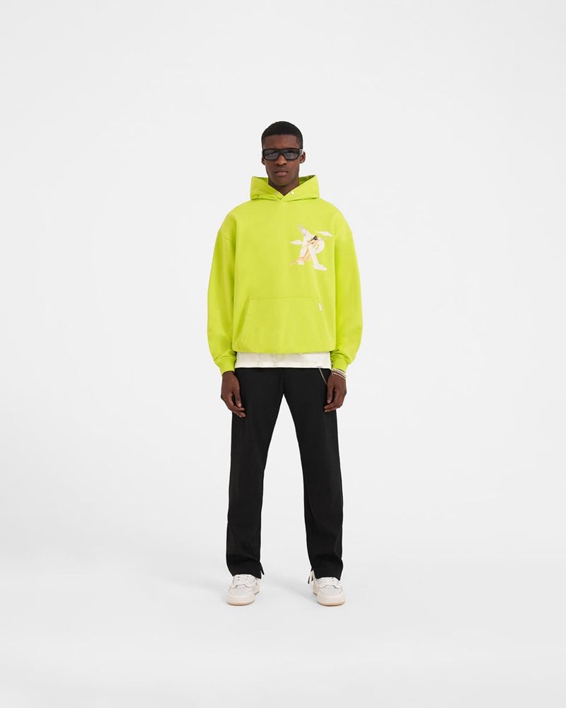 Men's Represent Storms In Heaven Hoodie Light Green | UK-ENGZV7869