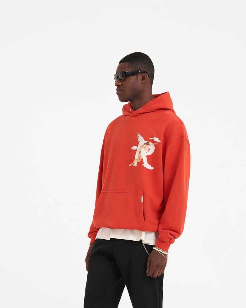 Men's Represent Storms In Heaven Hoodie Red | UK-DAUNT0762