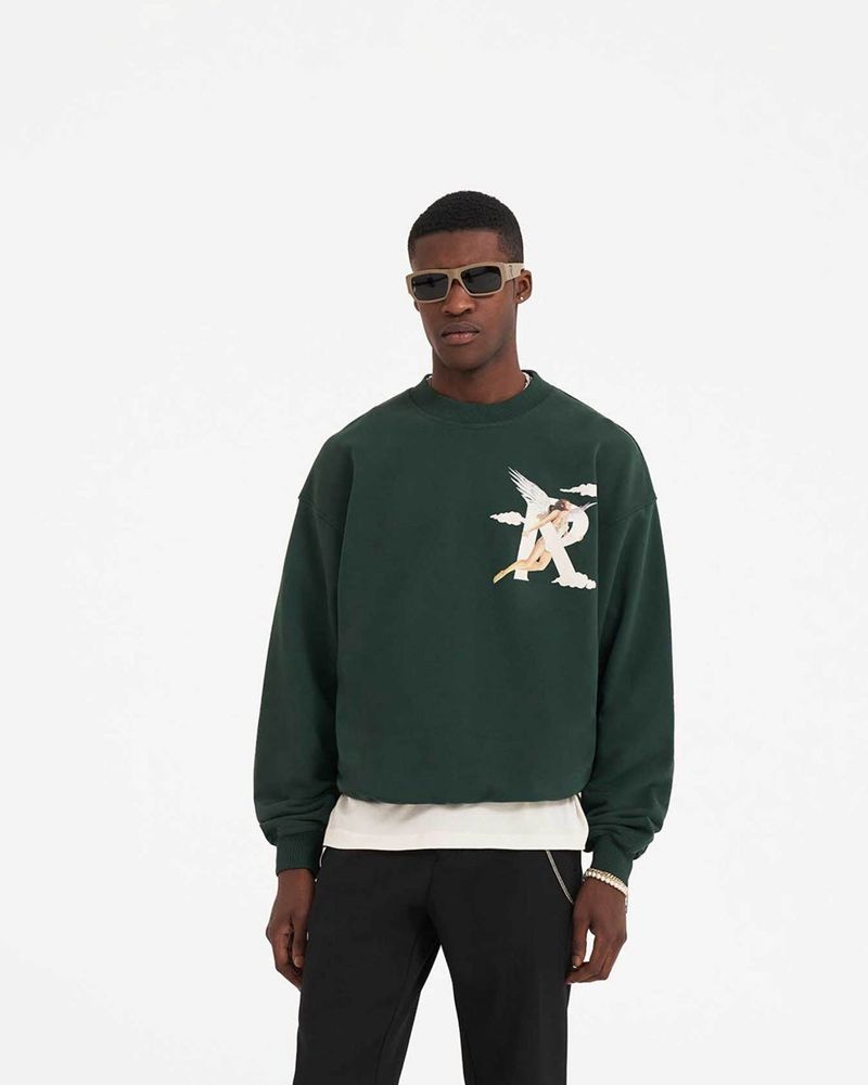 Men's Represent Storms In Heaven Sweater Green | UK-QPGKS8129