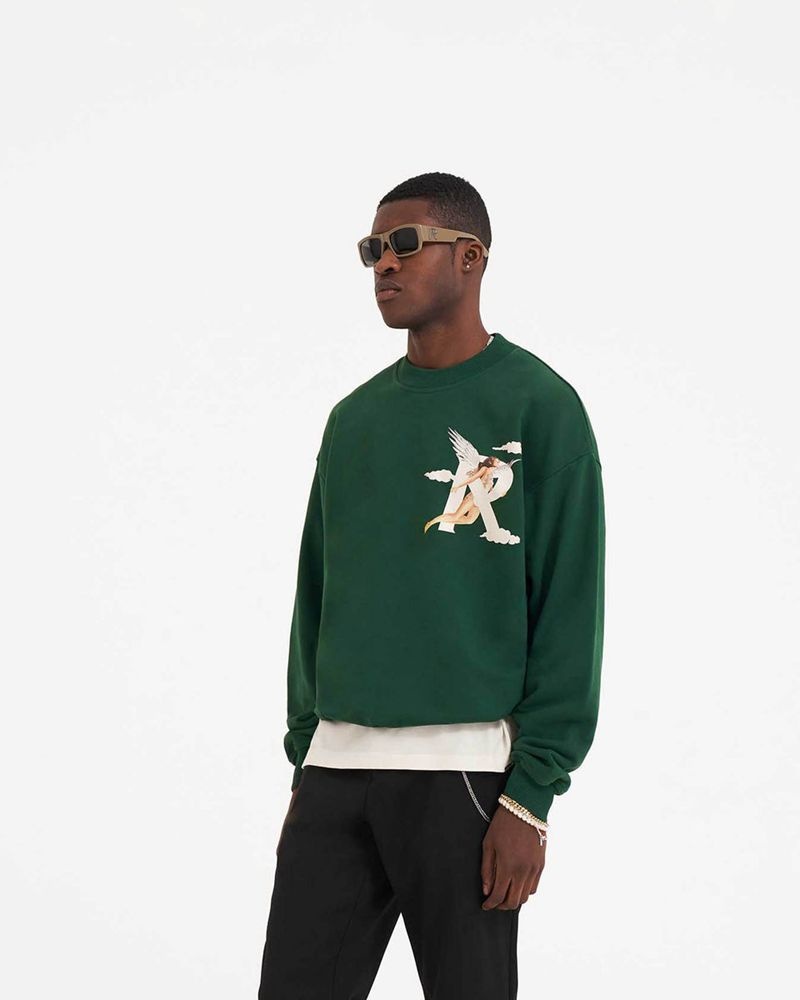 Men's Represent Storms In Heaven Sweater Green | UK-QPGKS8129