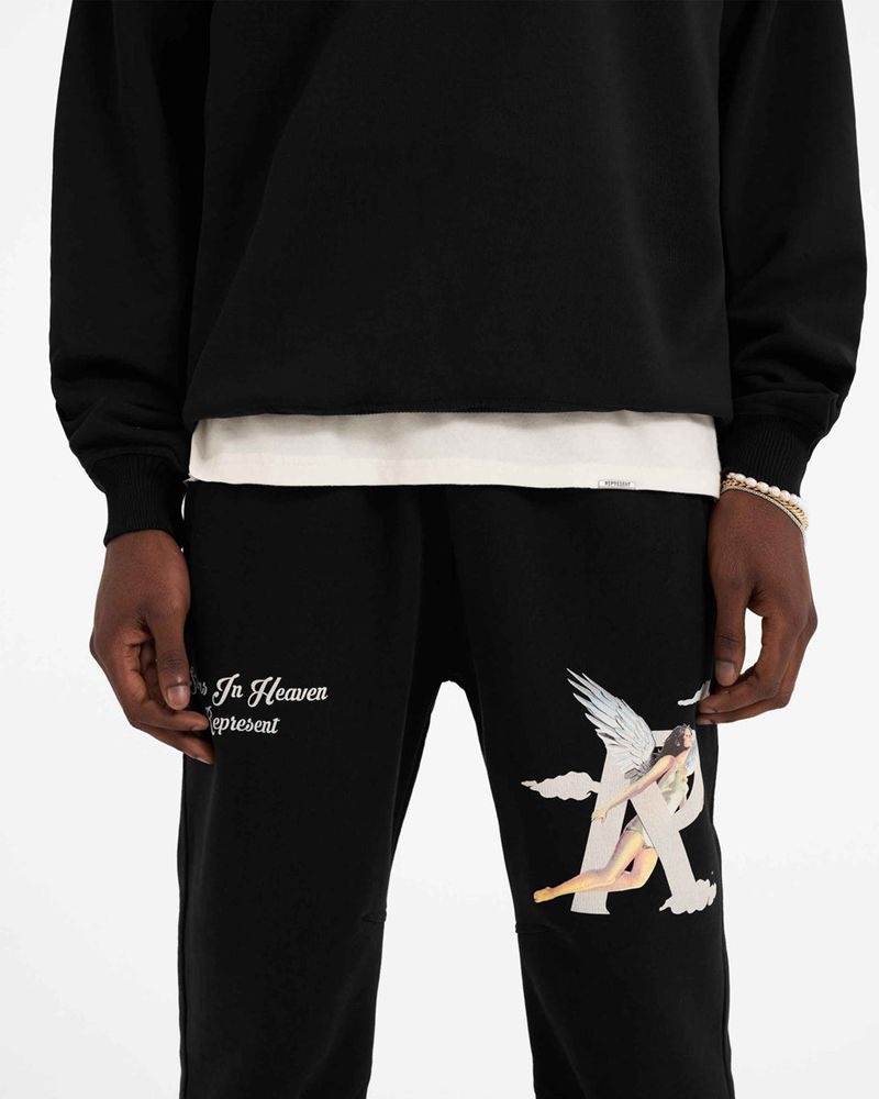 Men's Represent Storms In Heaven Sweatpants Black | UK-SQUDK3254